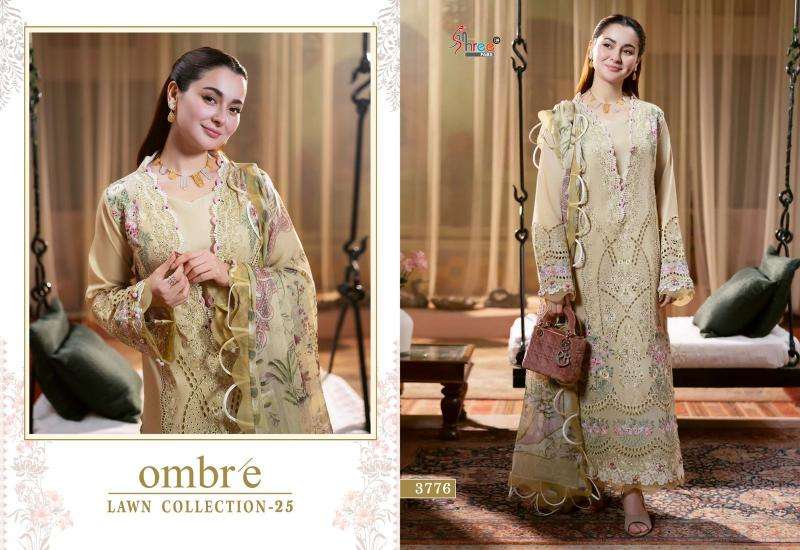 Shree Fabs Ombre Lawn Collection 25 Chiffon Dupatta Surat printed Salwar Kameez wholesale