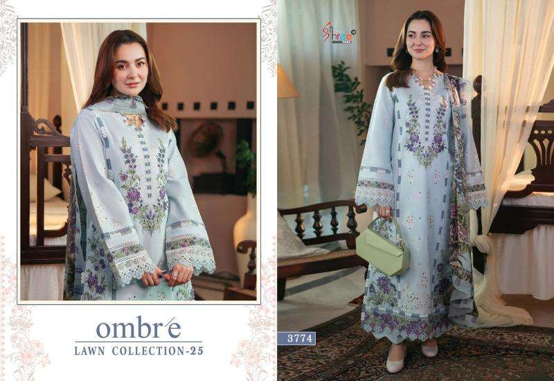 Shree Fabs Ombre Lawn Collection 25 Chiffon Dupatta Surat printed Salwar Kameez wholesale