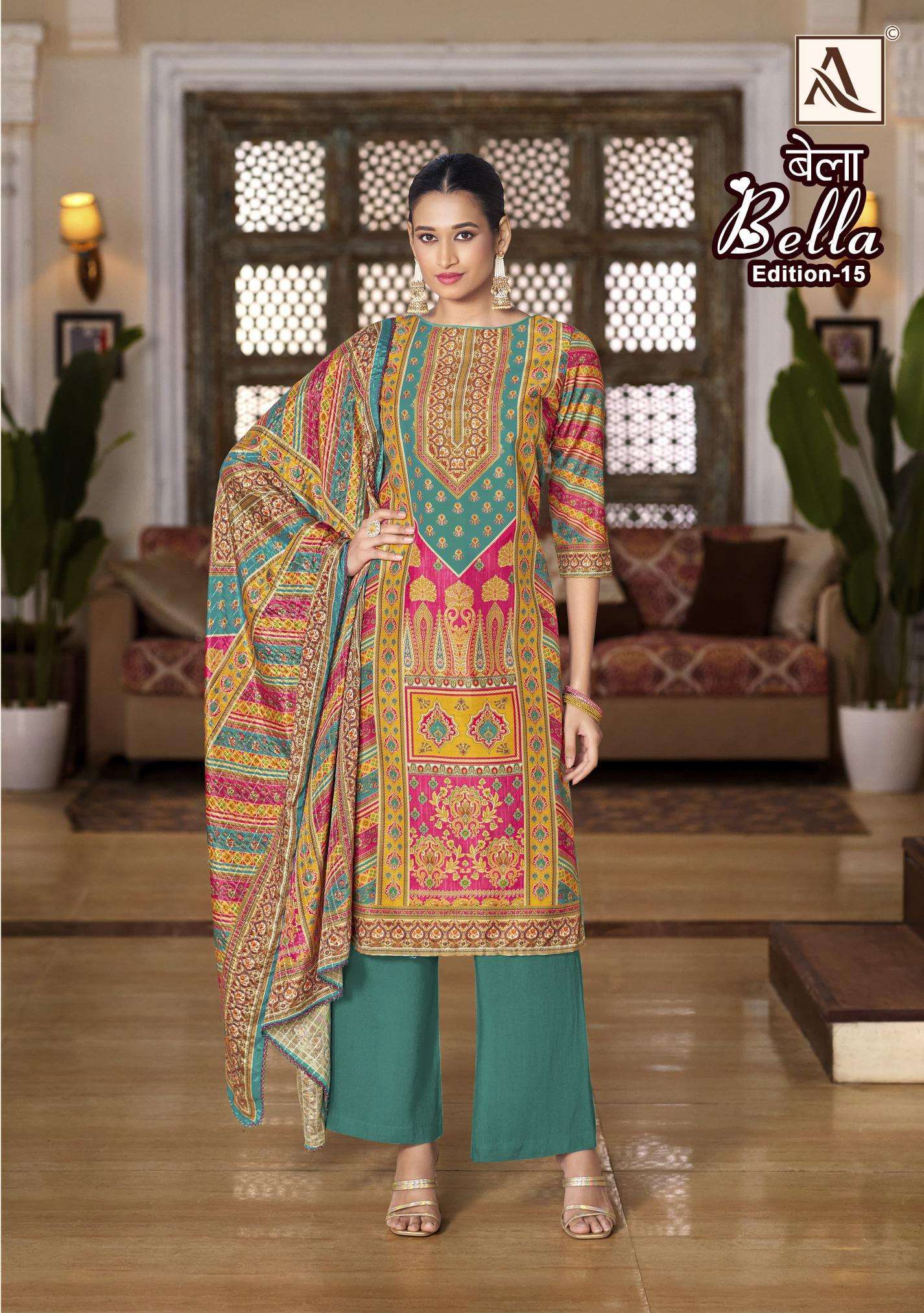 Alok Bella Vol 15 Wholesale dress material manufacturer in Surat