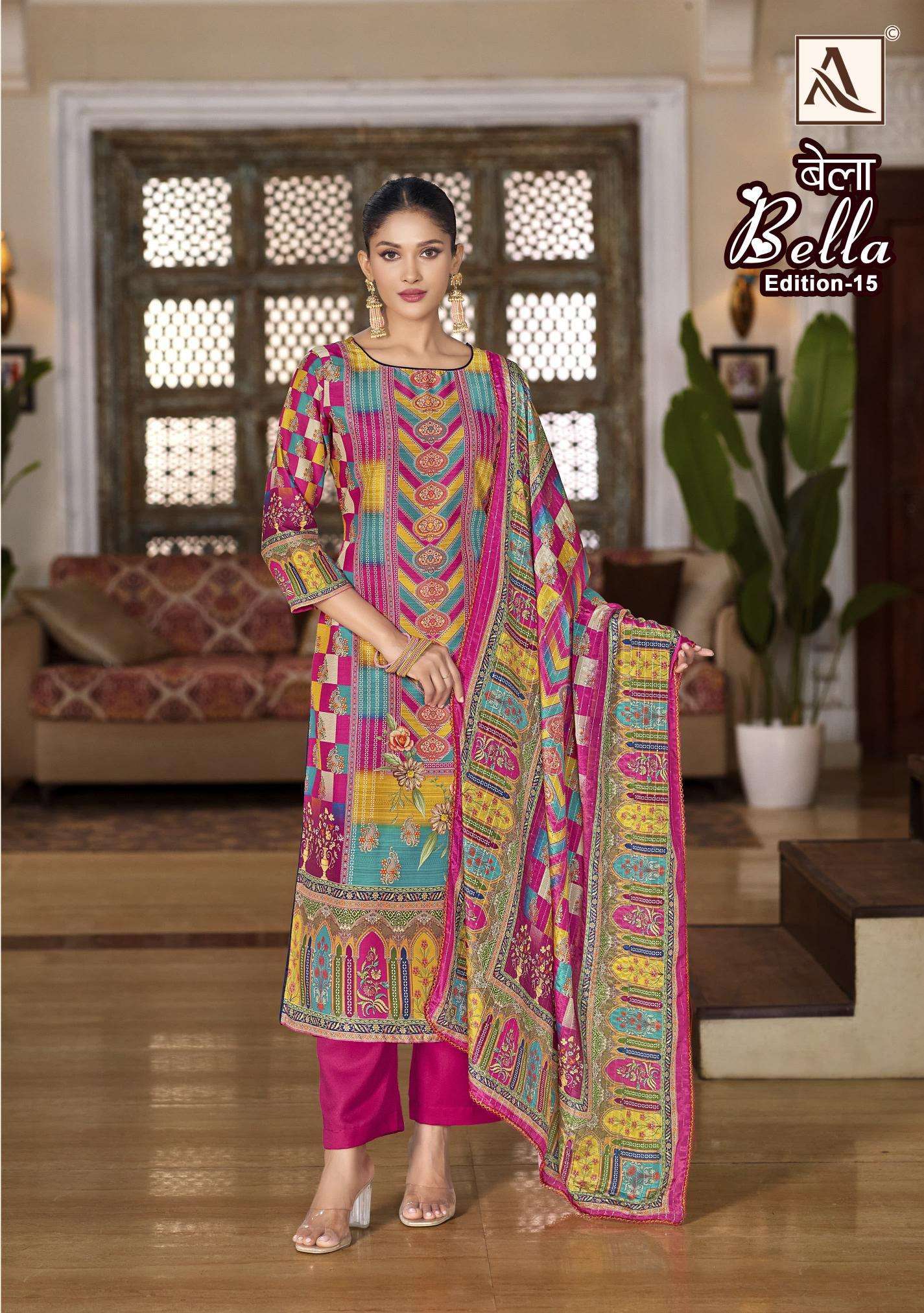 Alok Bella Vol 15 Wholesale dress material manufacturer in Surat