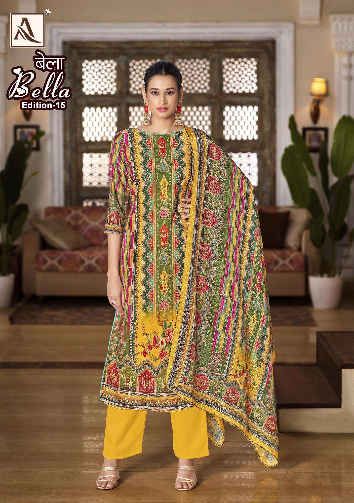 Alok Bella Vol 15 Wholesale dress material manufacturer in Surat