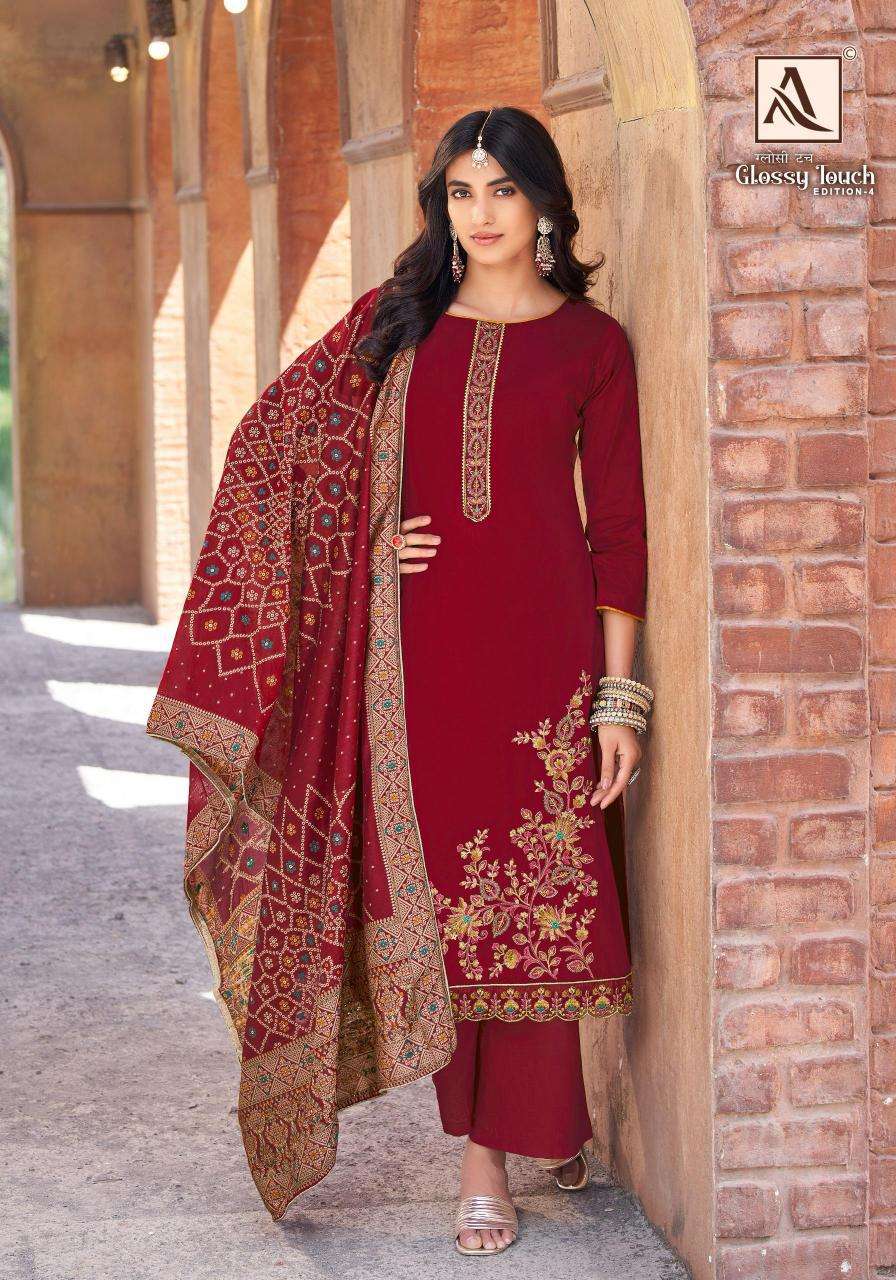 Alok Glossy Touch Vol 4 Dress material suppliers in Surat