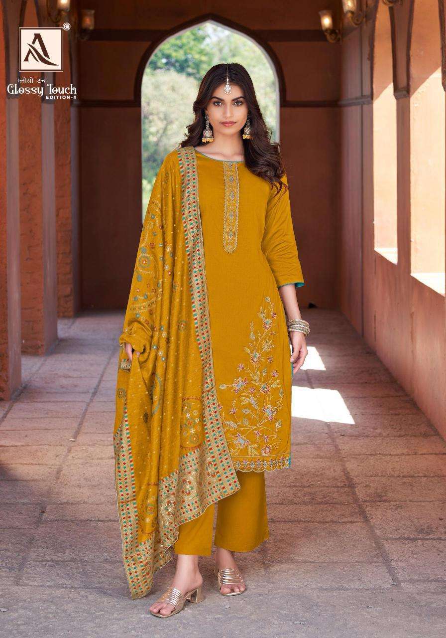 Alok Glossy Touch Vol 4 Dress material suppliers in Surat