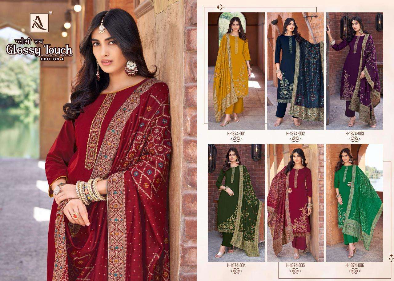 Alok Glossy Touch Vol 4 Dress material suppliers in Surat