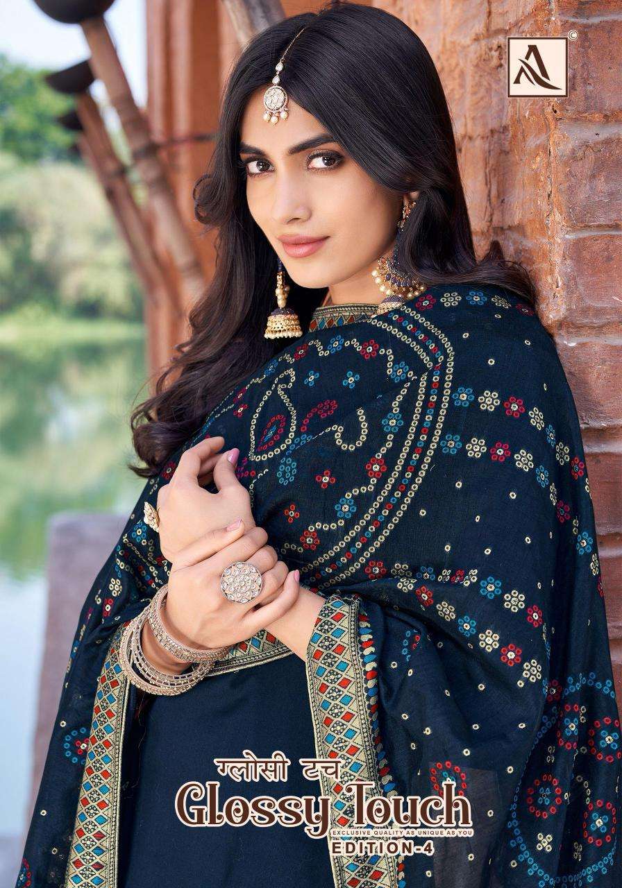 Alok Glossy Touch Vol 4 Dress material suppliers in Surat