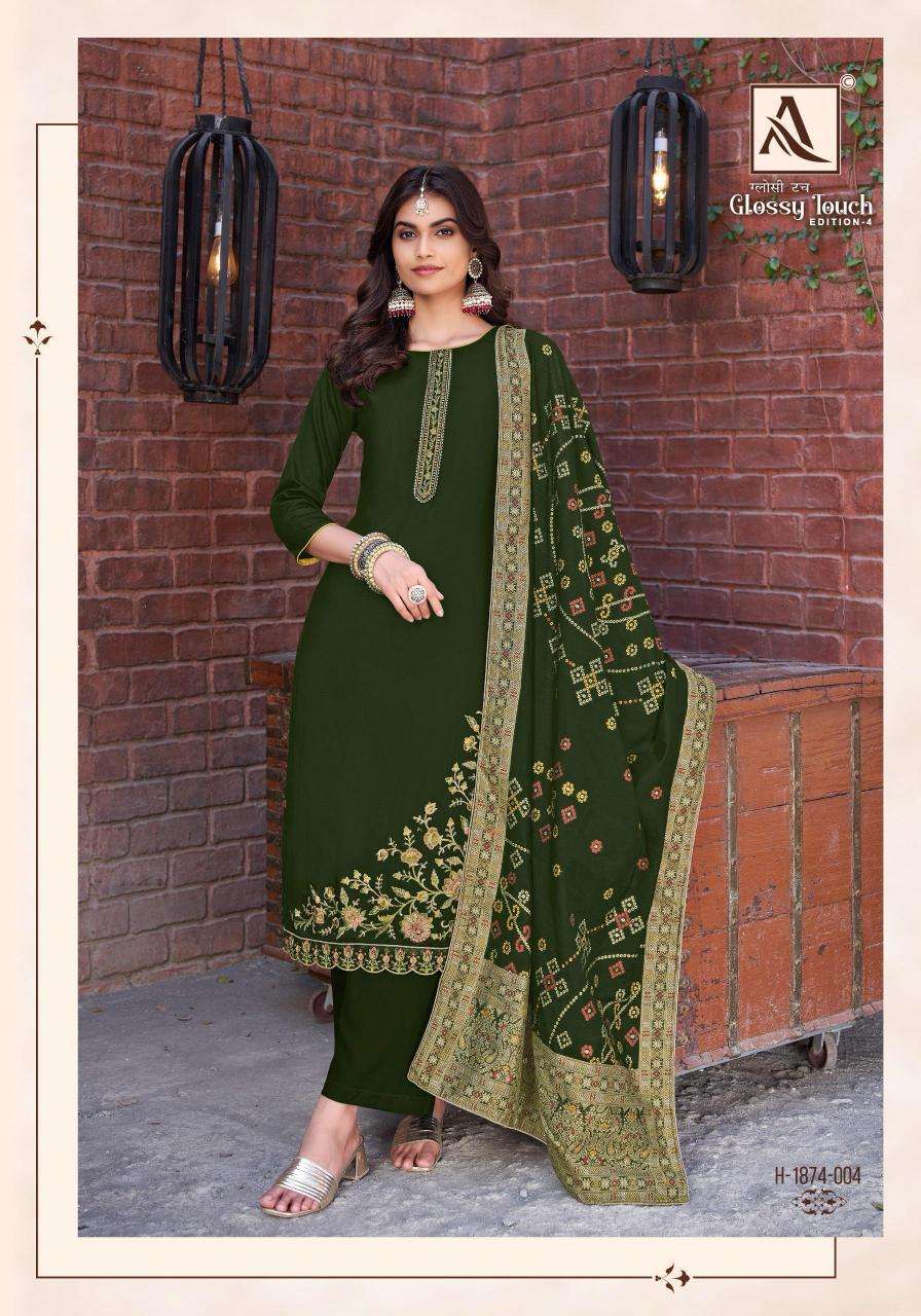 Alok Glossy Touch Vol 4 Dress material suppliers in Surat