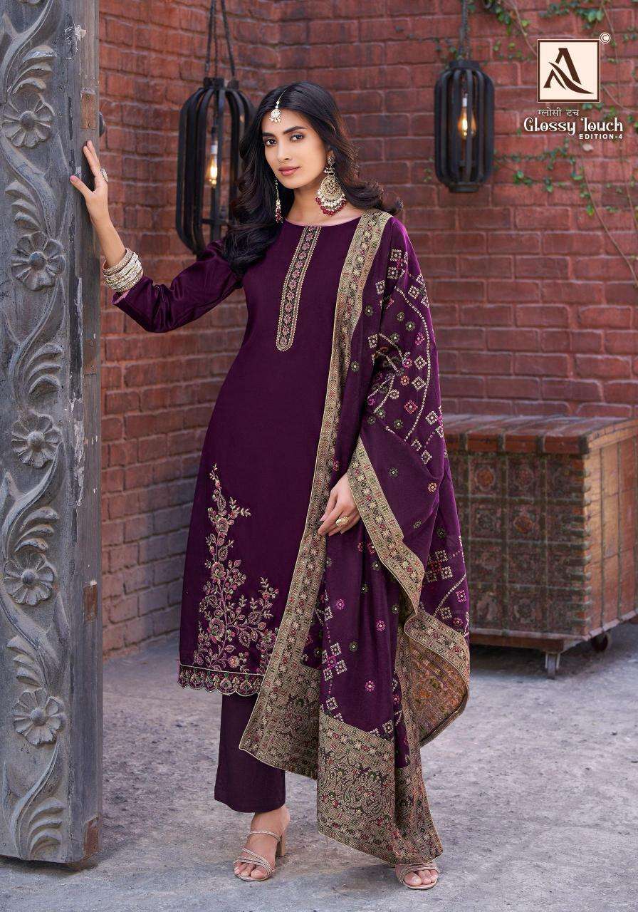 Alok Glossy Touch Vol 4 Dress material suppliers in Surat