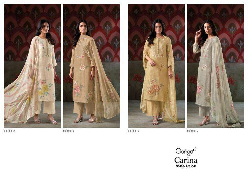 Ganga Carina 3406 Pakistani party wear suits wholesale