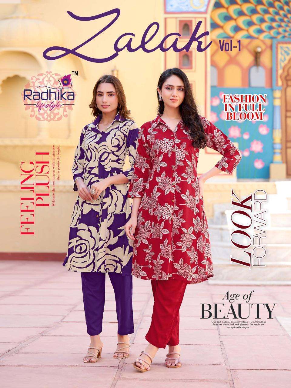 Radhika Lifestyle Zalak Vol 1 cord set Designer Kurtis in Mumbai