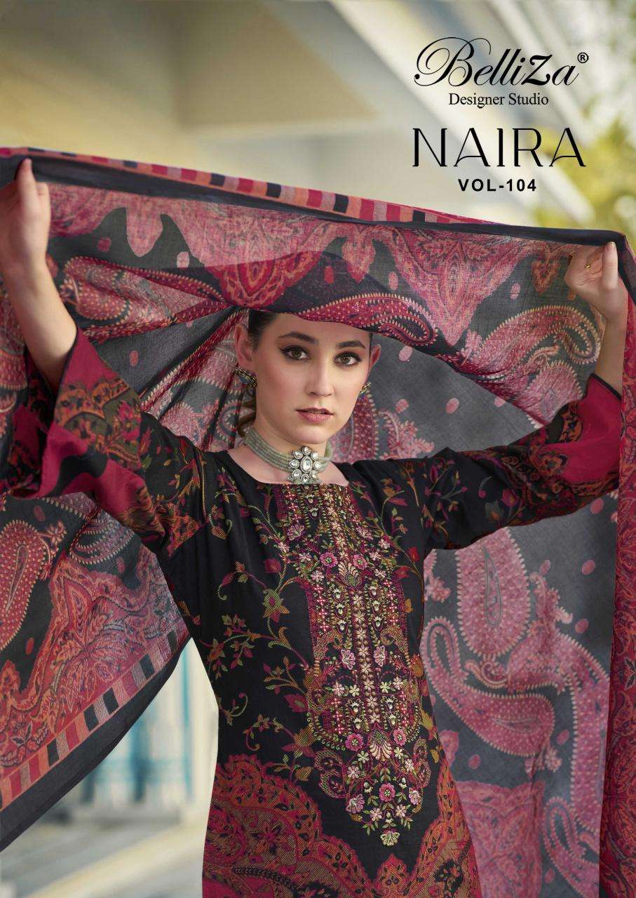 Belliza designer studio naira vol 104 Designer dress materials wholesale