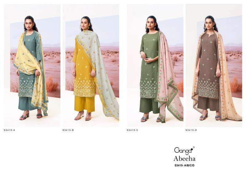 Ganga abeeha 3415 Wholesale Pakistani suits exporters in Surat