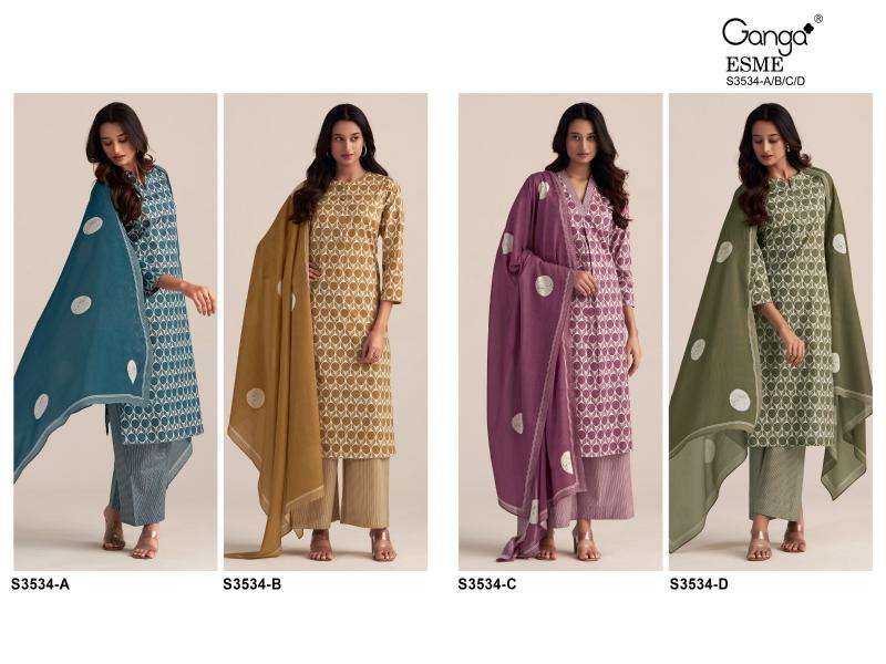 Ganga esme 3534 Surat wholesale dealers in Pakistani suits