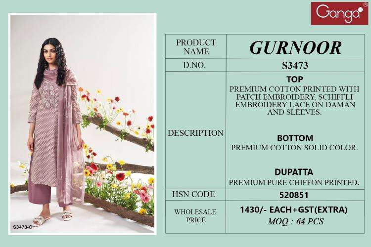 Ganga gurnoor 3473 Latest Pakistani suits at wholesale price