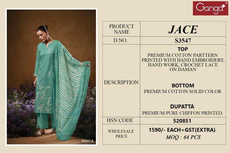 Ganga jace 3547 Traditional Pakistani suits wholesale