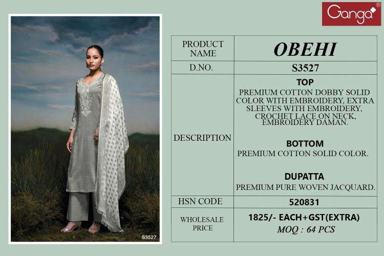 Ganga obehi 3527 Affordable Pakistani suits for retailers