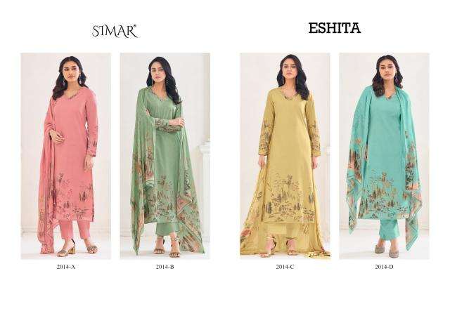 Glossy simar Eshita Embroidered dress materials