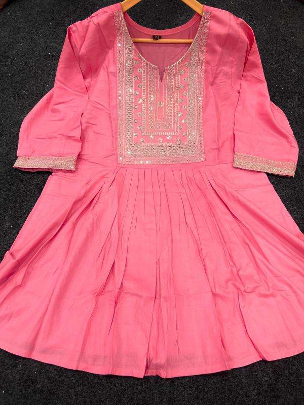 kapda thread Rayon Short length top with Embroidery Work inli kurti manufacturer and wholesaler surat gujarat