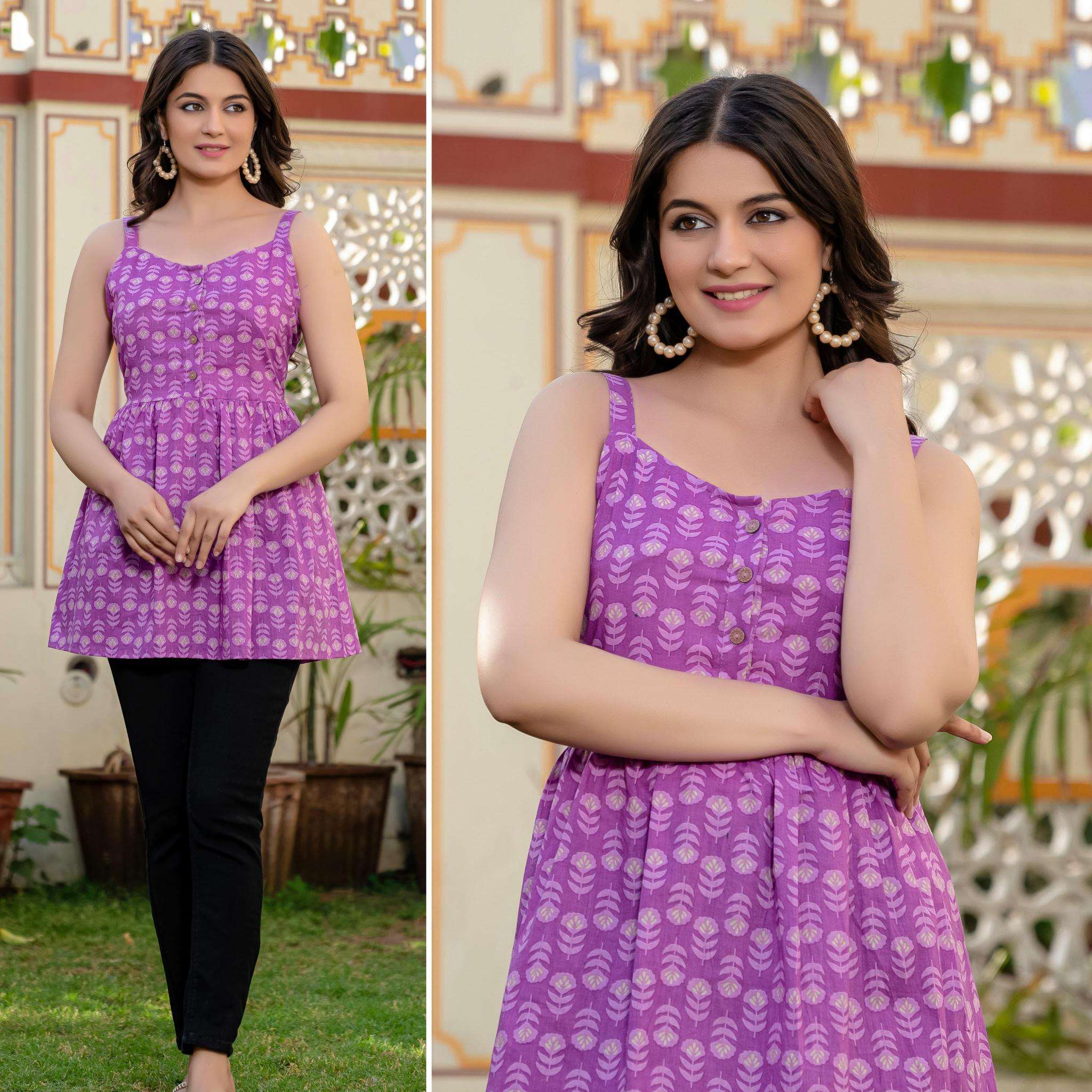 Kapdathread Cotton Sleeveless Peplum Top vol 1 Western dress designs in Delhi