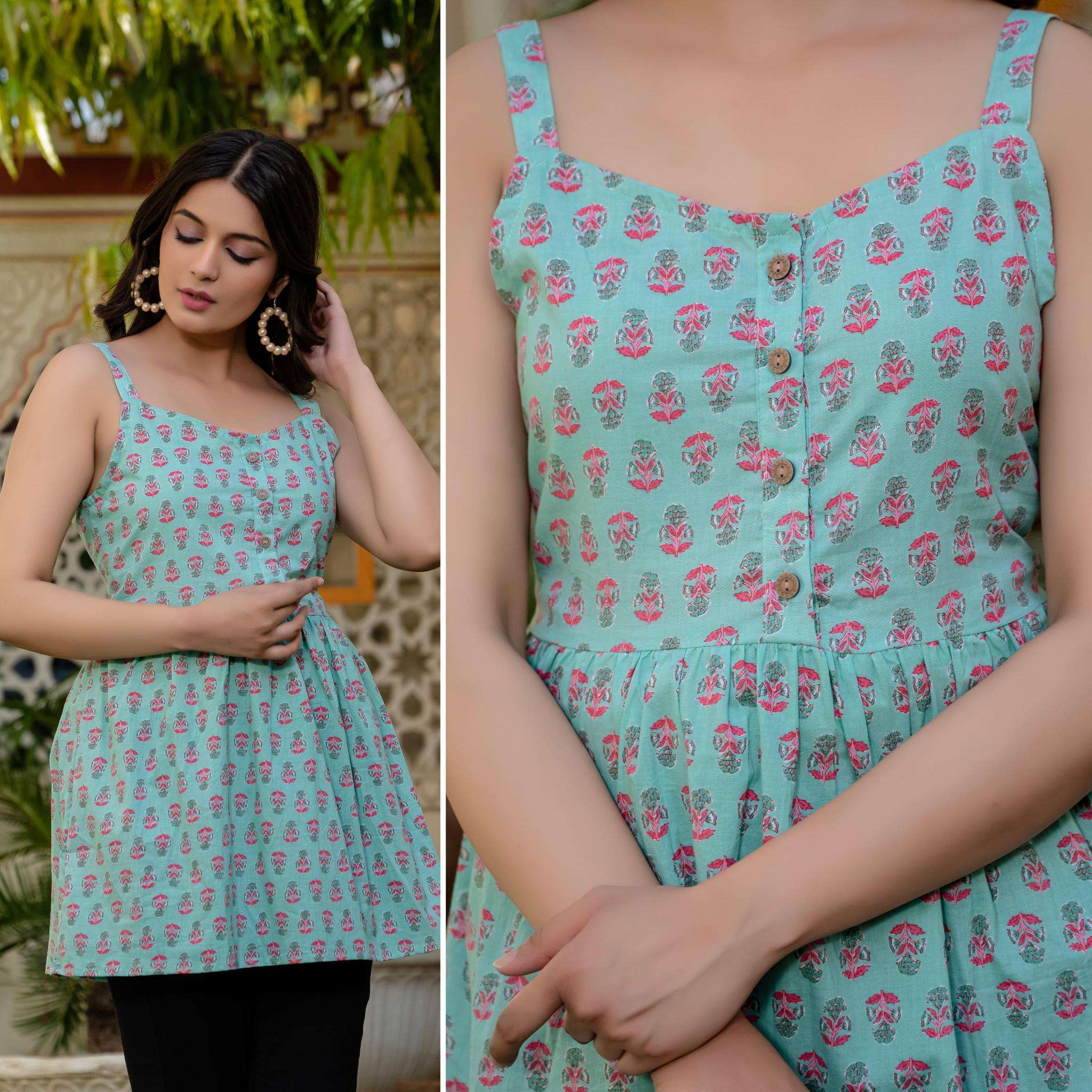 Kapdathread Cotton Sleeveless Peplum Top vol 1 Western dress designs in Delhi