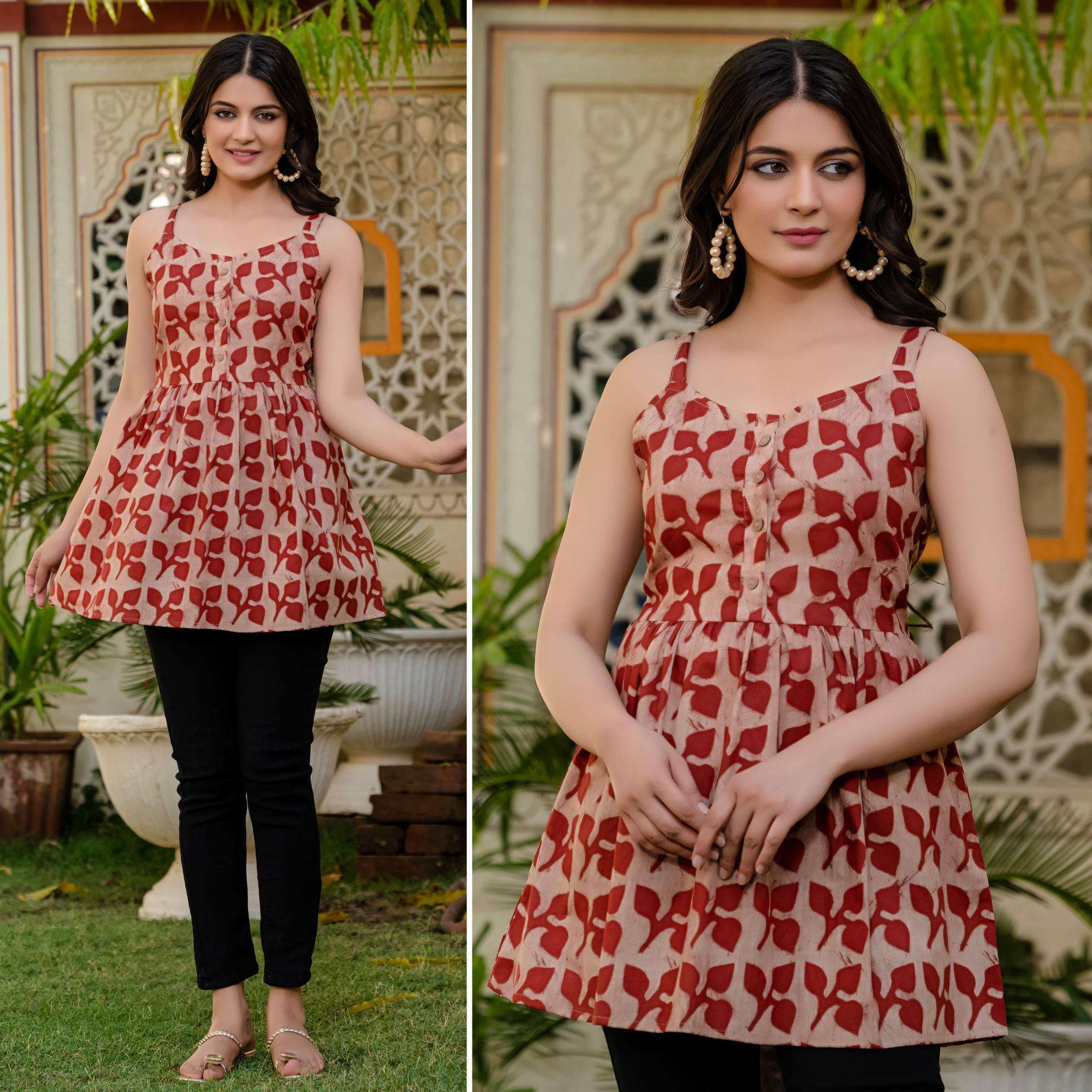 Kapdathread Cotton Sleeveless Peplum Top vol 1 Western dress designs in Delhi