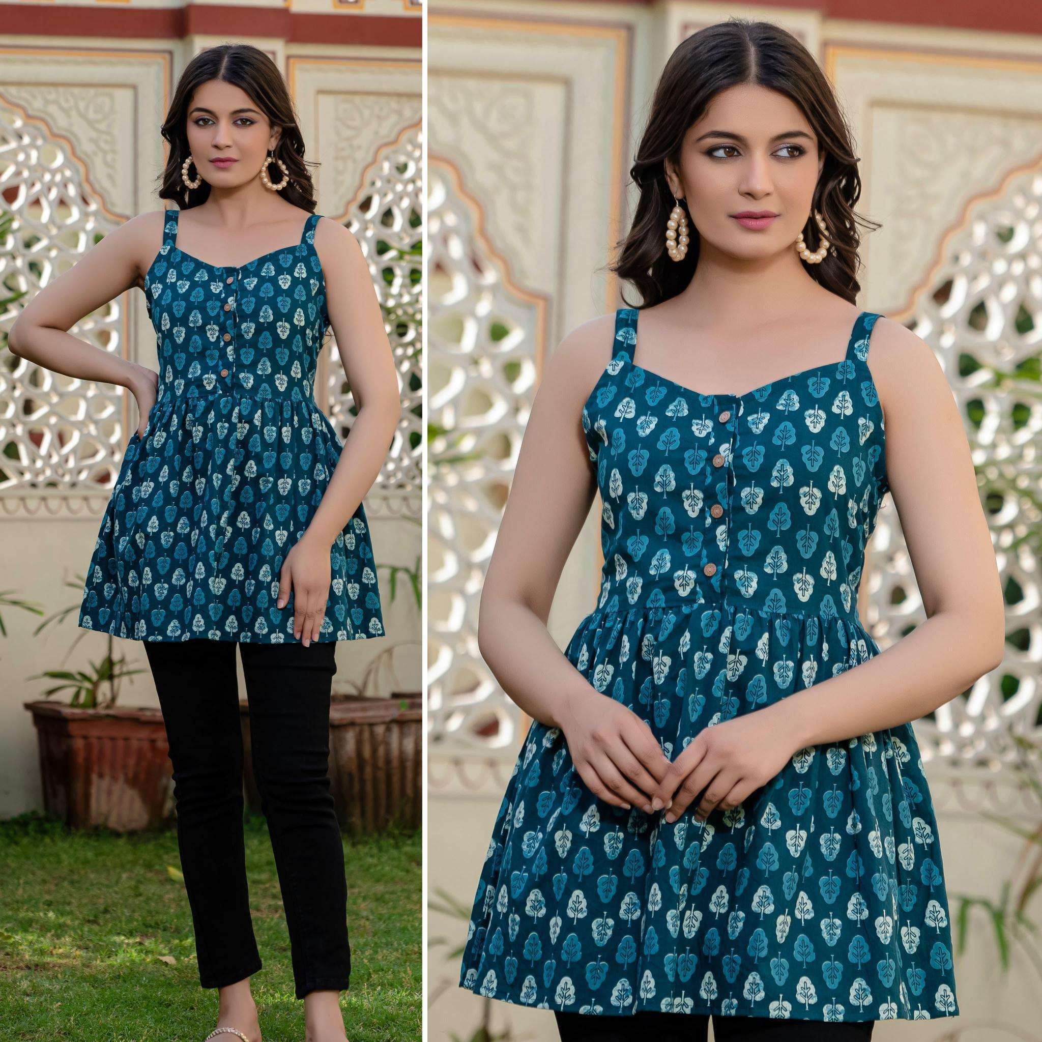 Kapdathread Cotton Sleeveless Peplum Top vol 1 Western dress designs in Delhi