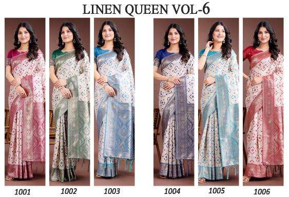 linen queen vol 6 Wholesale sarees in Ahmedabad