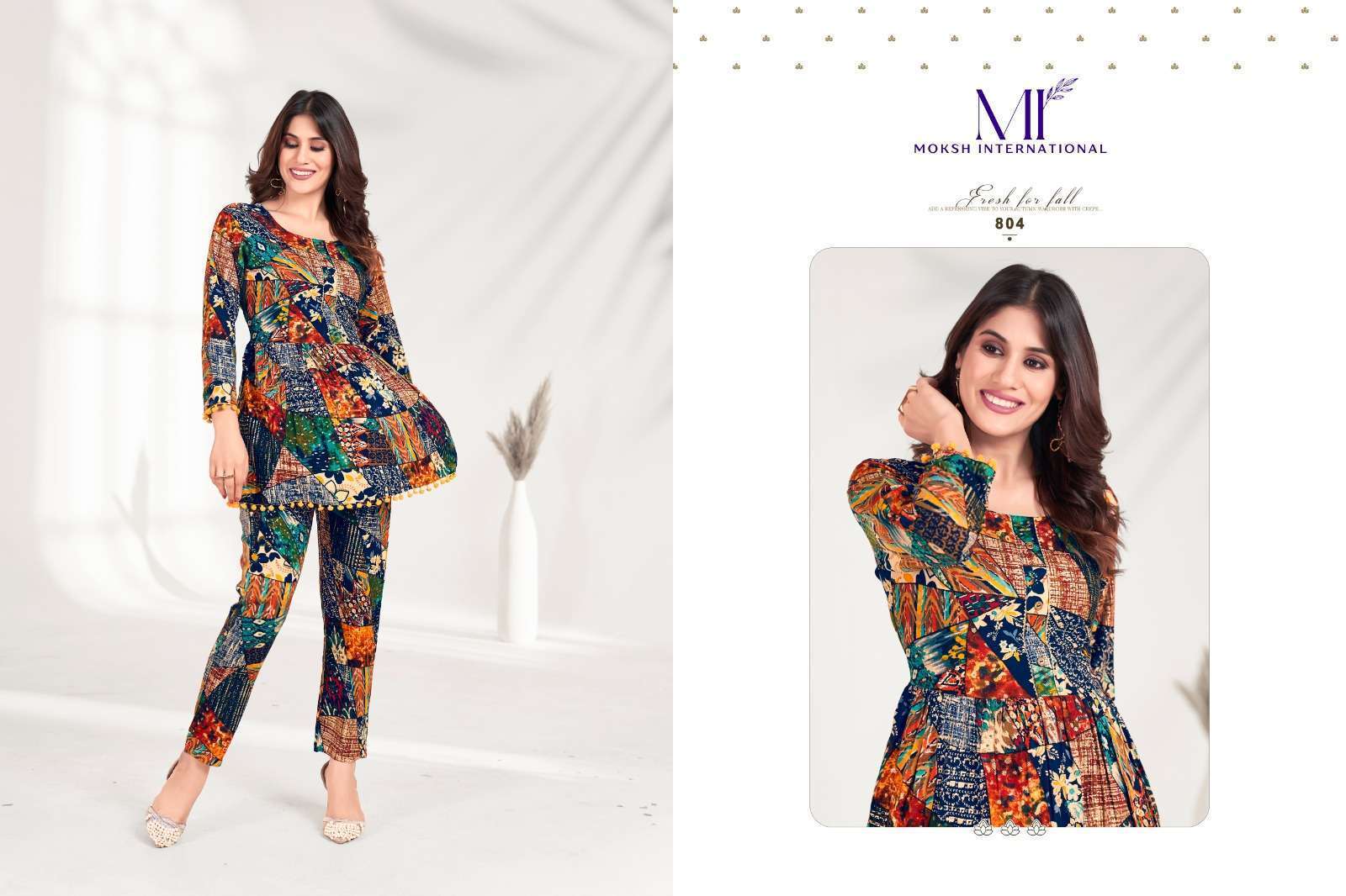 Moksh International Co-ord Set Milky Vol-1 ladies kurti manufacturer in surat surat gujarat india