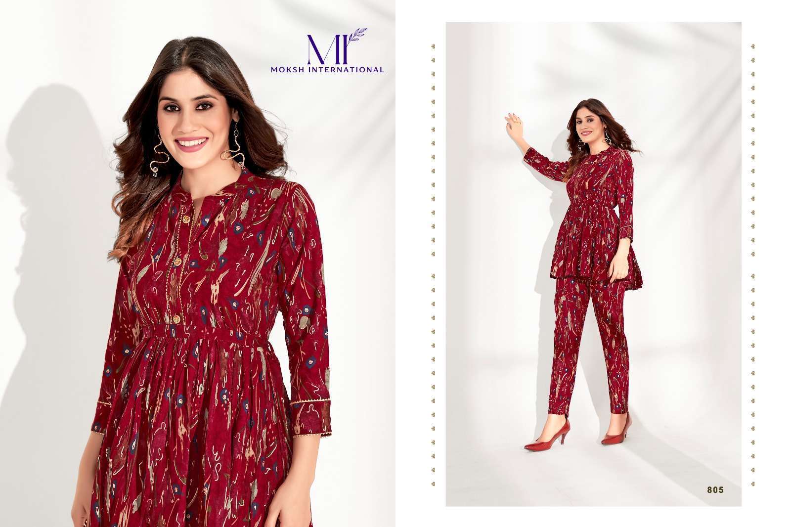 Moksh International Co-ord Set Milky Vol-1 ladies kurti manufacturer in surat surat gujarat india