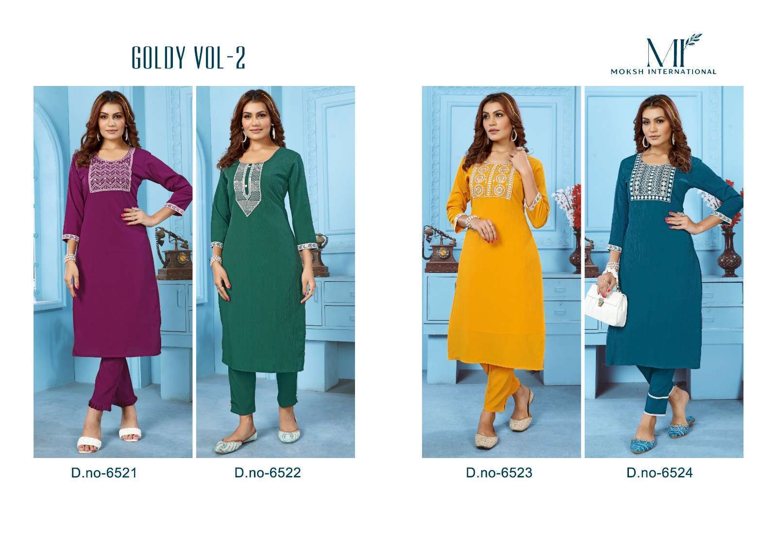Moksh International Goldy- Vol - 2 low range kurti manufacturer in surat