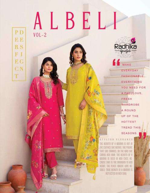 Radhika albeli heavy kurti fabric manufacturers in surat