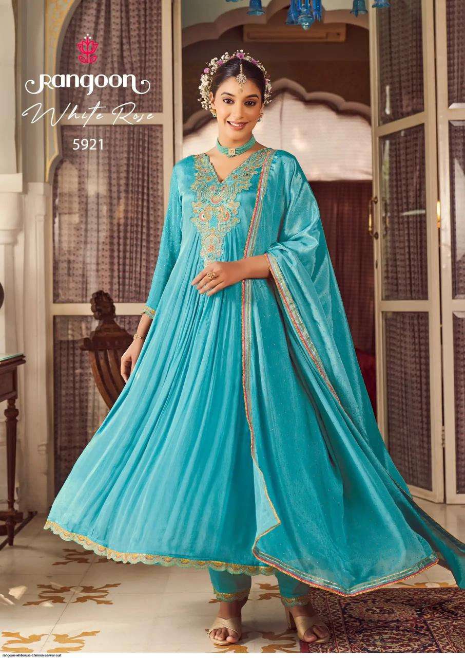 Rangoon white rose chinnon urban hill ladies kurti manufacturer in surat