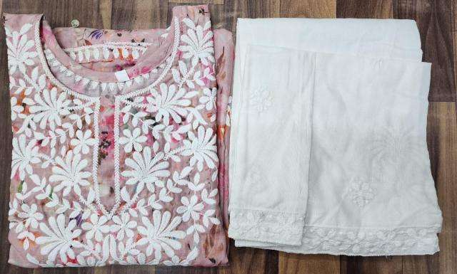 Rasika digital print with chikankari kurti manufacture in surat