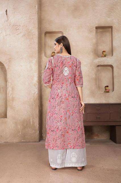 Rasika digital print with chikankari kurti manufacture in surat