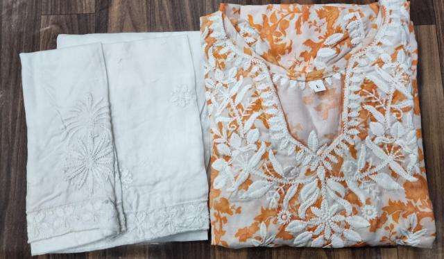 Rasika digital print with chikankari kurti manufacture in surat