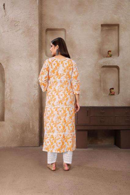 Rasika digital print with chikankari kurti manufacture in surat