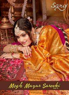 Saroj megh mayur swaroski vol -4 Silk saree wholesalers in mumbai