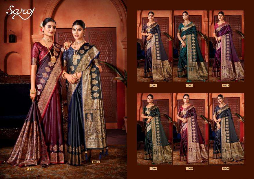 Saroj Pure Sattin Silk Rich Pallu Surat saree wholesale suppliers
