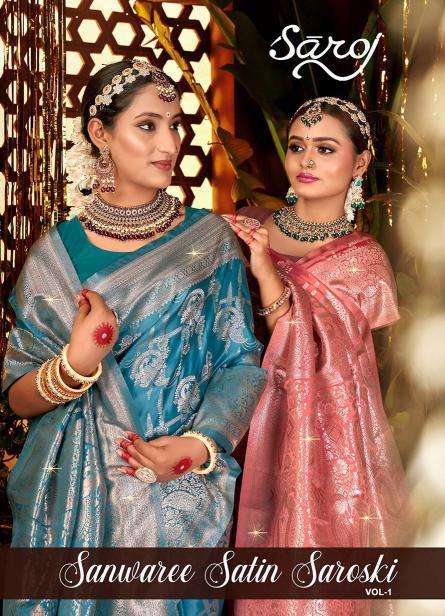 Saroj Sanwaree satin saroski vol.1 Saree wholesale market in Mumbai