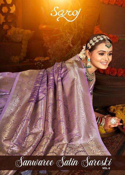 Saroj Sanwaree satin saroski vol.5 Saree wholesale suppliers in Mumbai