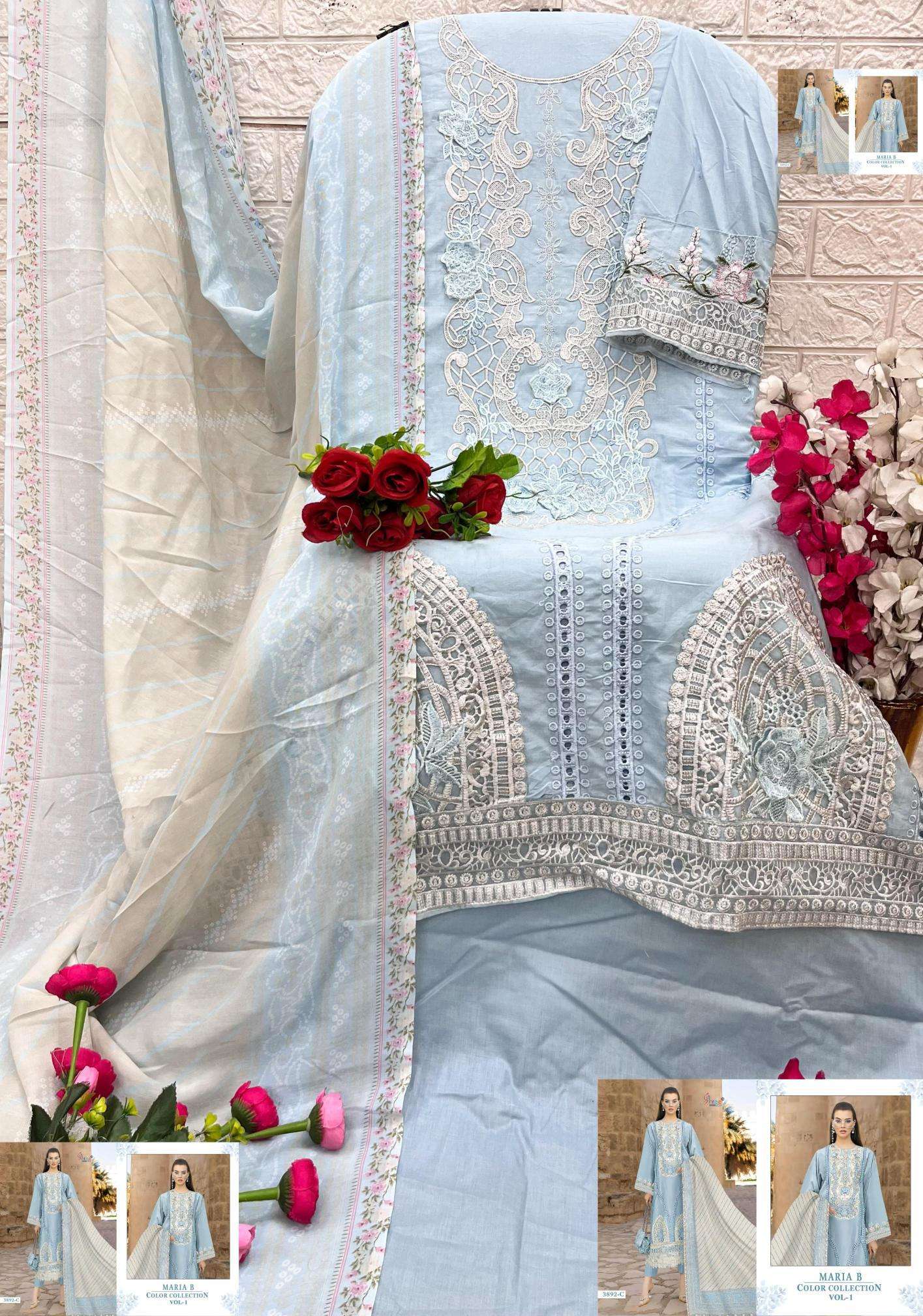 Shree Fabs Maria B Color Collection Vol 1 Cotton Dupatta Wholesale salwar kameez in Surat
