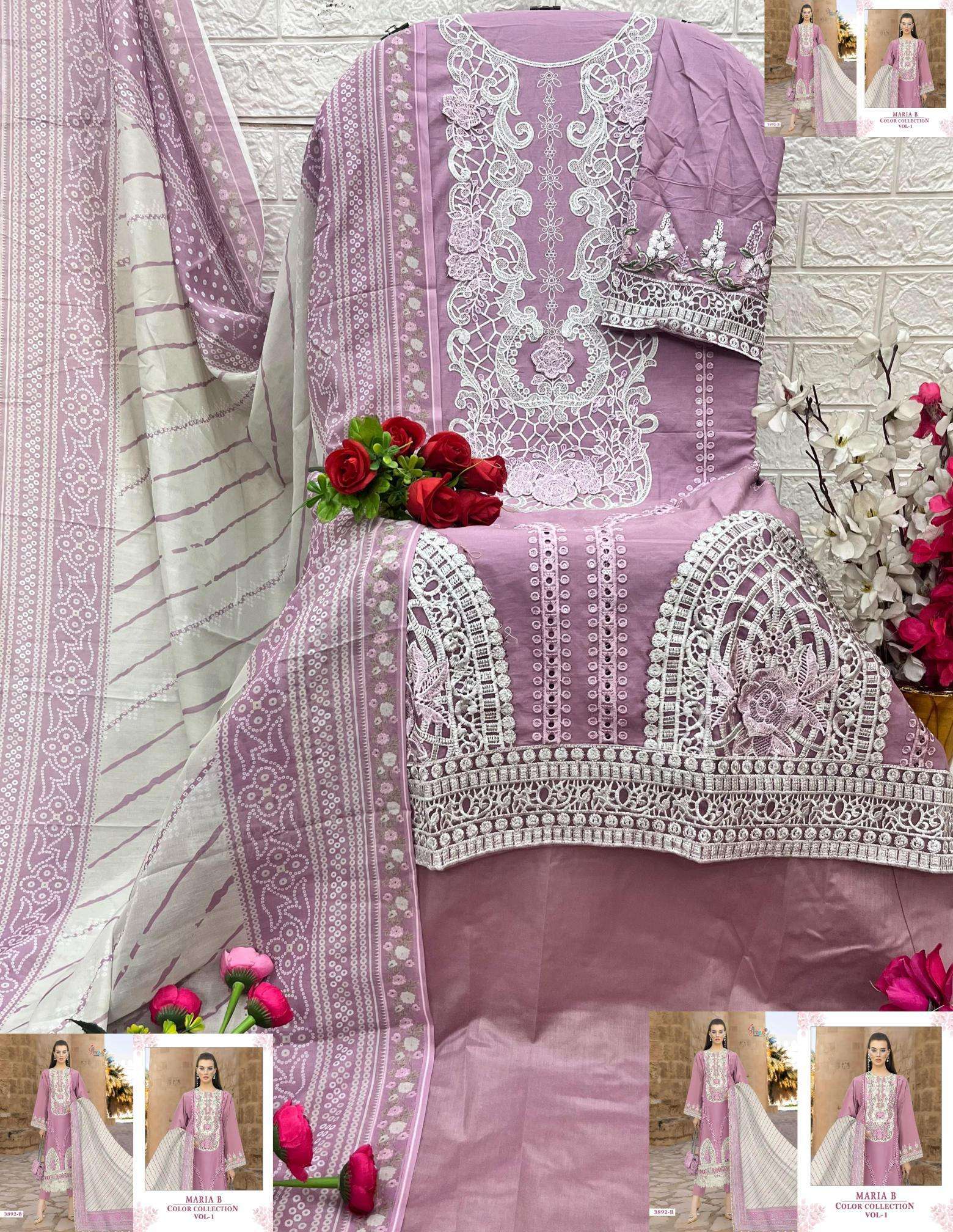Shree Fabs Maria B Color Collection Vol 1 Cotton Dupatta Wholesale salwar kameez in Surat