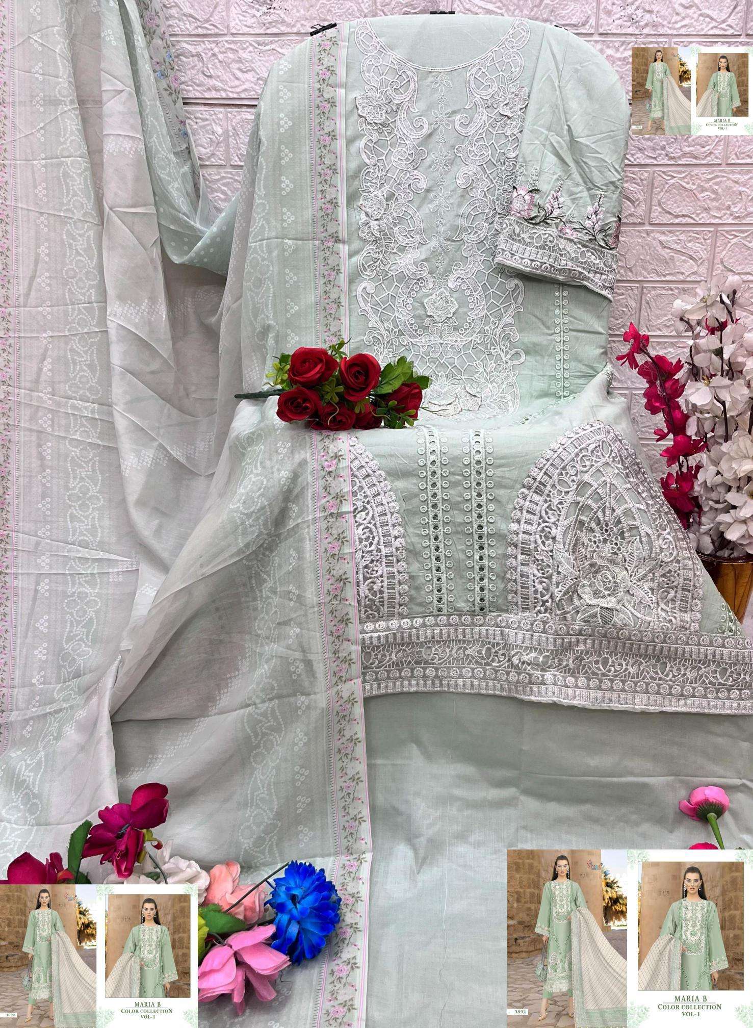 Shree Fabs Maria B Color Collection Vol 1 Cotton Dupatta Wholesale salwar kameez in Surat