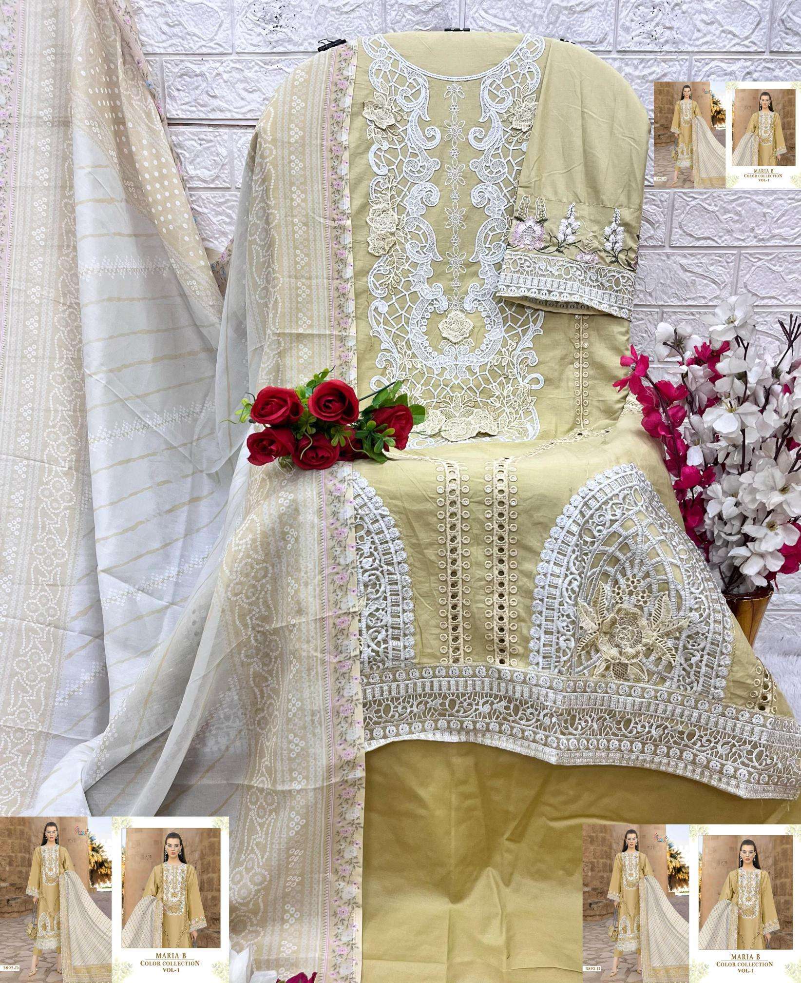 Shree Fabs Maria B Color Collection Vol 1 Cotton Dupatta Wholesale salwar kameez in Surat