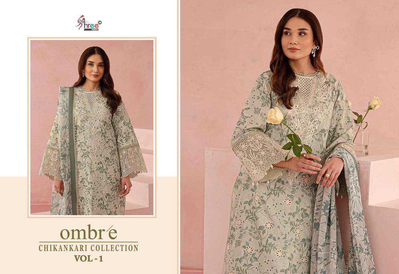 Shree Fabs Ombre Chikankari Lawn Collection Vol 1 Chiffon Duppatta Embroidered salwar kameez wholesale
