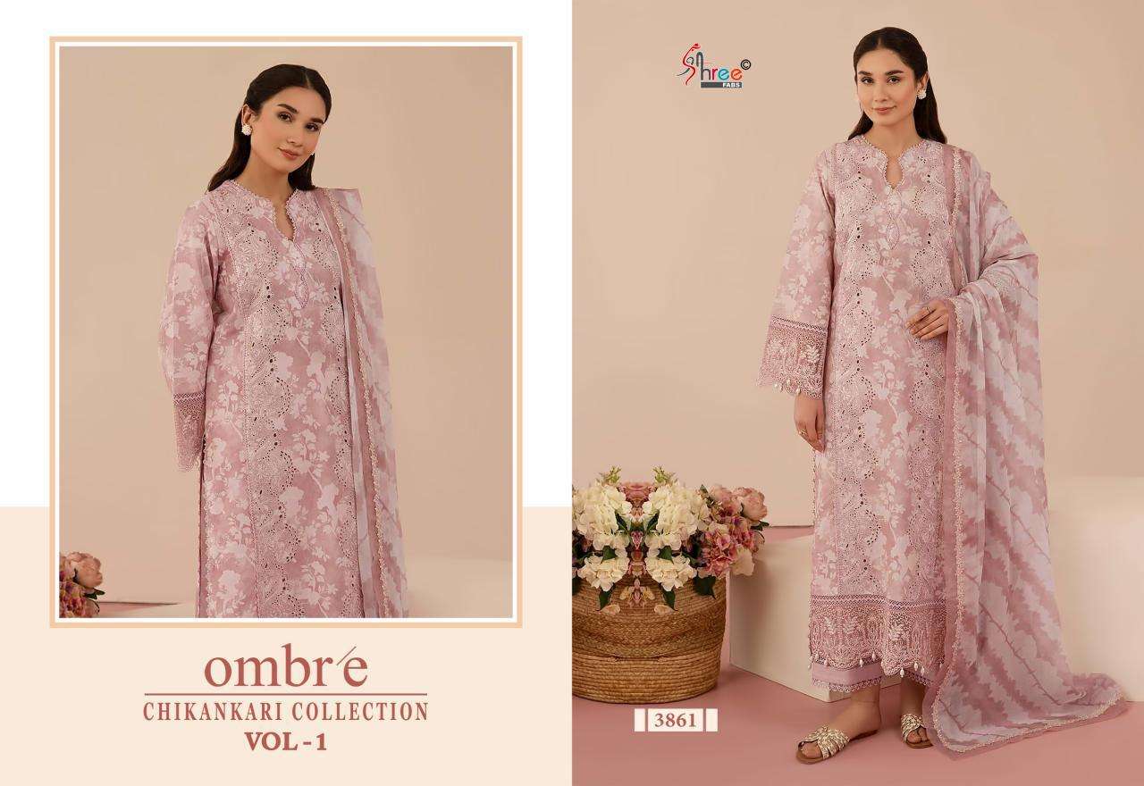Shree Fabs Ombre Chikankari Lawn Collection Vol 1 Chiffon Duppatta Embroidered salwar kameez wholesale