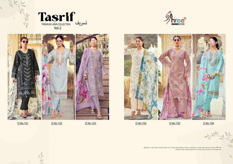 Shree Fabs Tasrif Premium Lawn Collection Vol 2 Chiffon Dupatta Salwar suit wholesale suppliers in Mumbai
