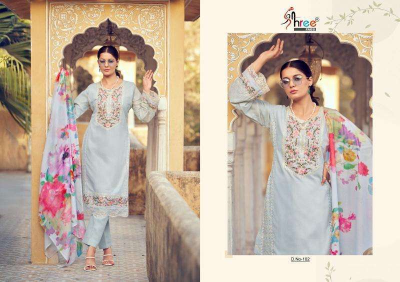 Shree Fabs Tasrif Premium Lawn Collection Vol 2 Chiffon Dupatta Salwar suit wholesale suppliers in Mumbai
