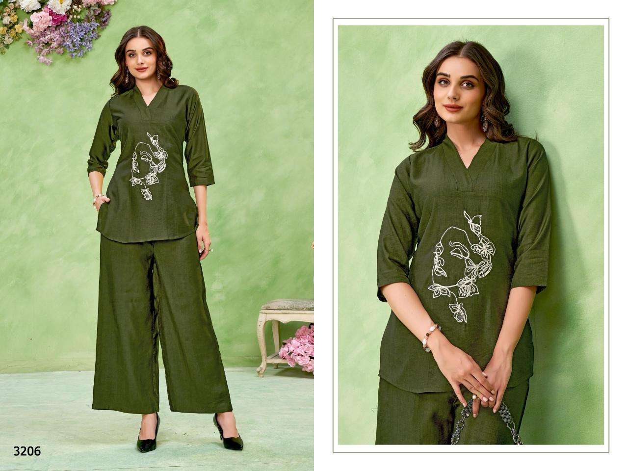 Vatican co ord set party wear kurti manufacturer in surat