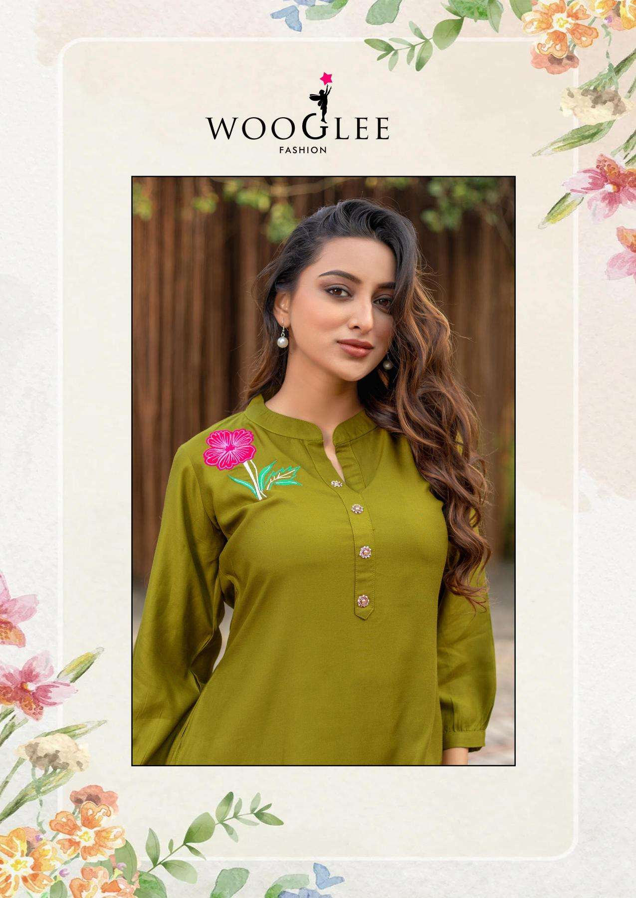 Wooglee rich look branded kurti manufacturer in surat