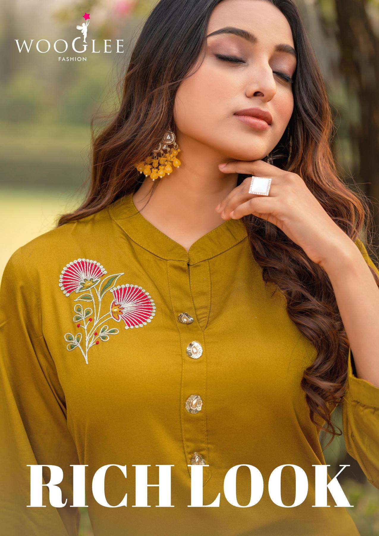 Wooglee rich look branded kurti manufacturer in surat